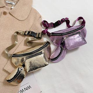 Set: Patent Sling Bag + Pouch