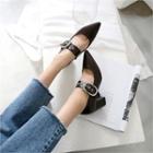Pointy-toe Buckled Mary Jane Pumps