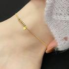 Stainless Steel Bead Anklet Gold - One Size