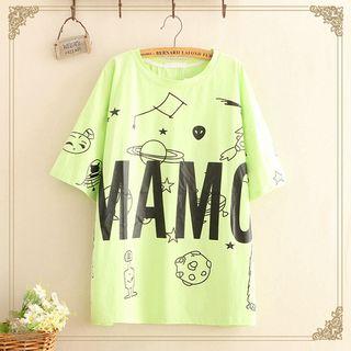Planet Print Short-sleeve Top