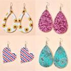 Heart Drop Earring 14138 - 1 Pair - Red & Blue & White - One Size