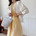 Pintuck-back Linen Jacket