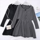 Set: Striped Sleeveless Mini Dress + Light Cardigan