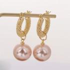 Faux Pearl Alloy Dangle Earring 1 Pair - Champagne - One Size