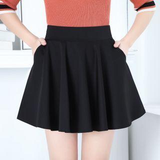 Inset Shorts Pocketed A-line Mini Skirt