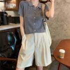 Short-sleeve Knit Top / Plain Shorts