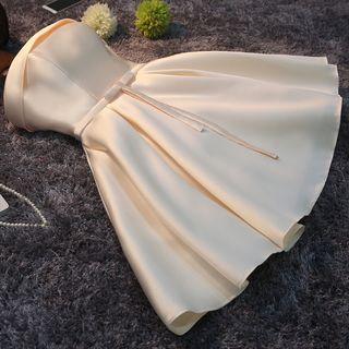 Plain Bandeau A-line Bridesmaid Dress