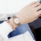 Heart Print Canvas Strap Watch