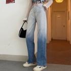 Gradient High-waist Wide-leg Jeans