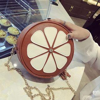Faux-leather Petal Mini Shoulder Bag
