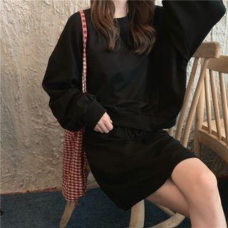 Set: Plain Pullover + A-line Skirt