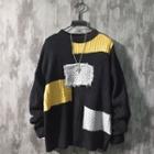 Lettering Paneled Sweater