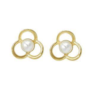 Pearl Flower Ear Studs One Size