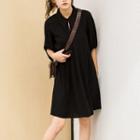 Key-hole Front Short Sleeve Dress