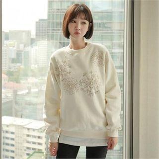 Sequined Brushed Fleece Sweatshirt