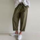 Drawcord-waist Baggy Pants Khaki - One Size