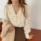Ruffled Lace Blouse / A-line Skirt