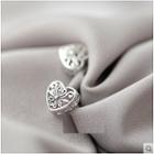 Sterling Silver Hollow Heart Stud Earring 1 Pair - Silver - One Size