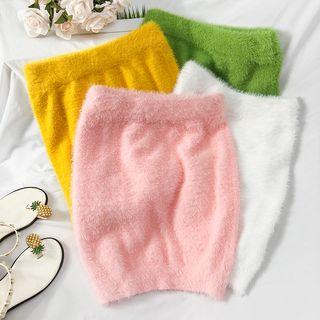 Faux-fur Pencil Skirt