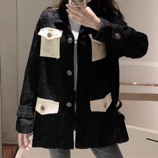Pocket Detail Button-up Jacket Black - One Size