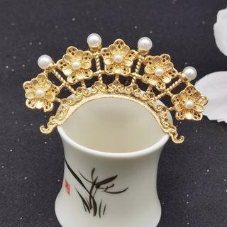 Retro Faux Pearl Flower Hair Stick 1 Pc - M146 - One Size