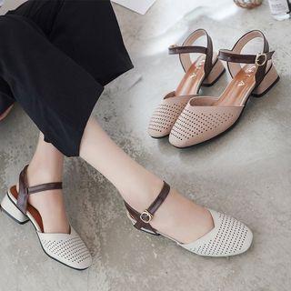 Ankle-strap Square-toe Sandals
