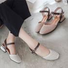 Ankle-strap Square-toe Sandals