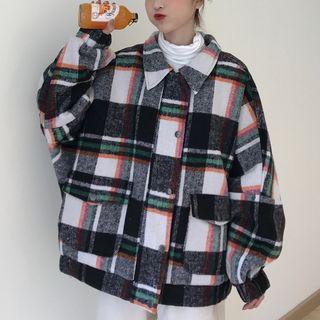 Plaid Woollen Coat