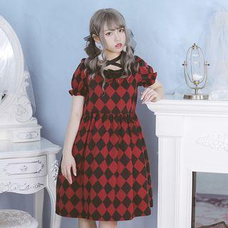 Argyle Print A-line Dress