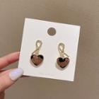 Knot Heart Flannel Dangle Earring 1 Pair - E2950 - Gold - One Size
