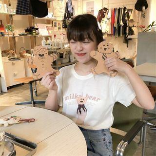 Bear Print T-shirt Almond - One Size