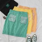 Pocket Gingham A-line Skirt