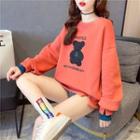 Long-sleeve Mock Two-piece Printed Sweatshirt