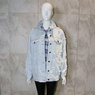Distressed Loose-fit Denim Jacket