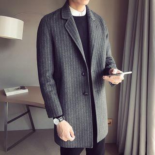 Buttoned Striped Coat