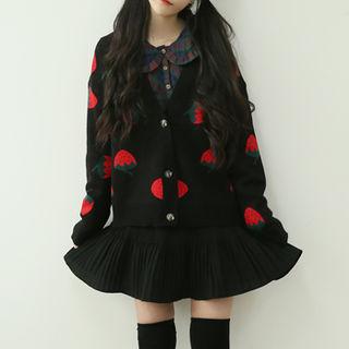 Strawberry Pattern Knit Cardigan