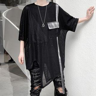 Asymmetrical Eyelet T-shirt