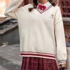 V-neck Over-sized Knitted Sweater