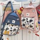 Cow Print Pvc Panel Backpack