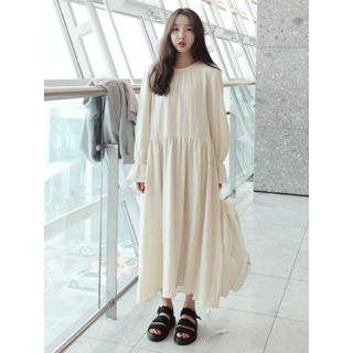 Bell-sleeve Cotton Long Dress