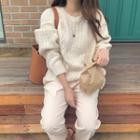 Cable Knit Sweater Almond - M