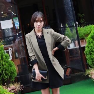 Collarless Double-breasted Coat