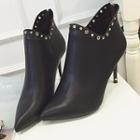 Studded High Heel Ankle Boots