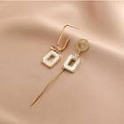 Sterling Silver Asymmetrical Drop Earring 1 Pair - Gold - One Size