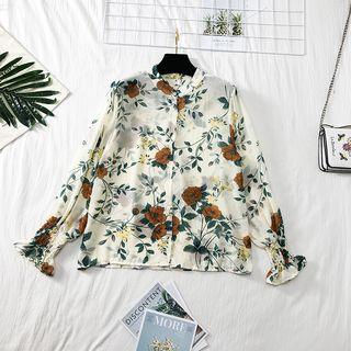 Floral Chiffon Shirt Almond - One Size