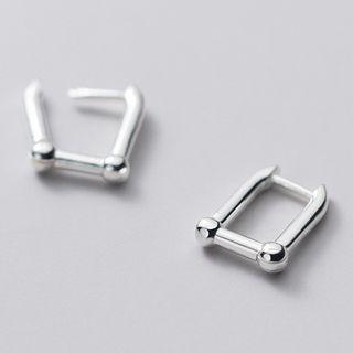 925 Sterling Silver Rectangle Earring 1 Pair - S925 Silver - One Size