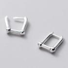 925 Sterling Silver Rectangle Earring 1 Pair - S925 Silver - One Size