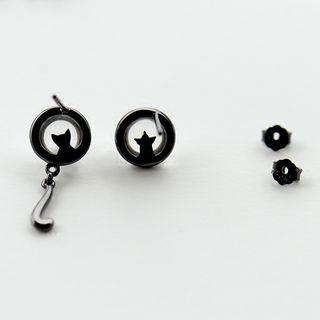 Cat Crystal Non-matching Earring