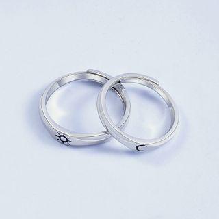 Couple Matching Sun & Crescent Ring
