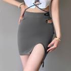 Cutout Mini Fitted Skirt